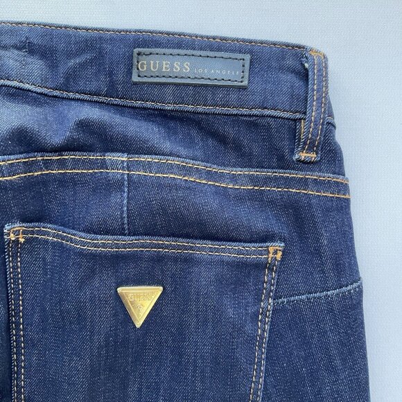 Guess Women’s Curve X Mid Rise Skinny Jeans In Dark Indigo Denim Size 26 - Picture 12 of 12
